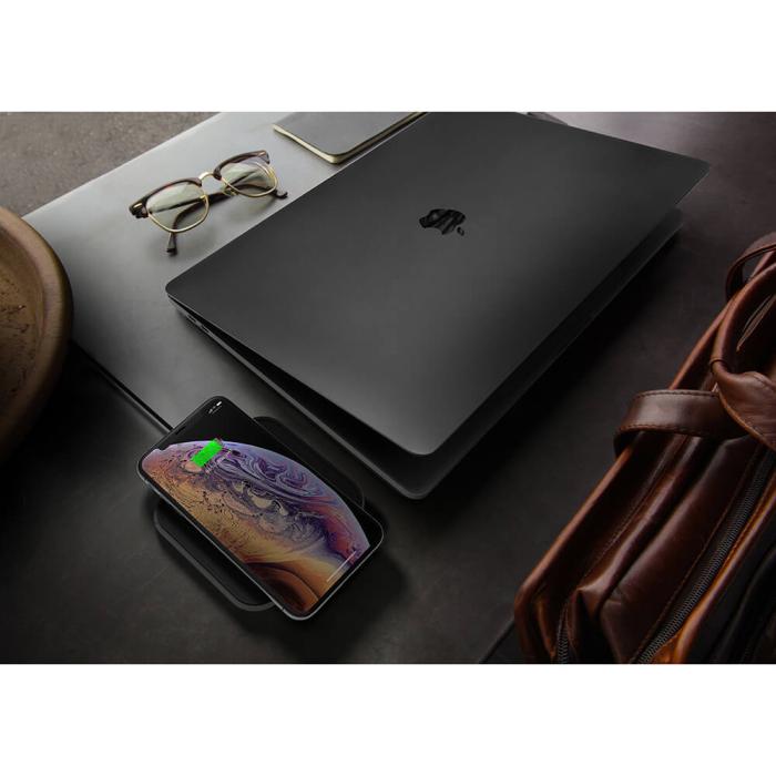 ZENS - ZENS Single Alu. QI Laddare + USB-A out 10W inkl 18W USB-C PD Svart