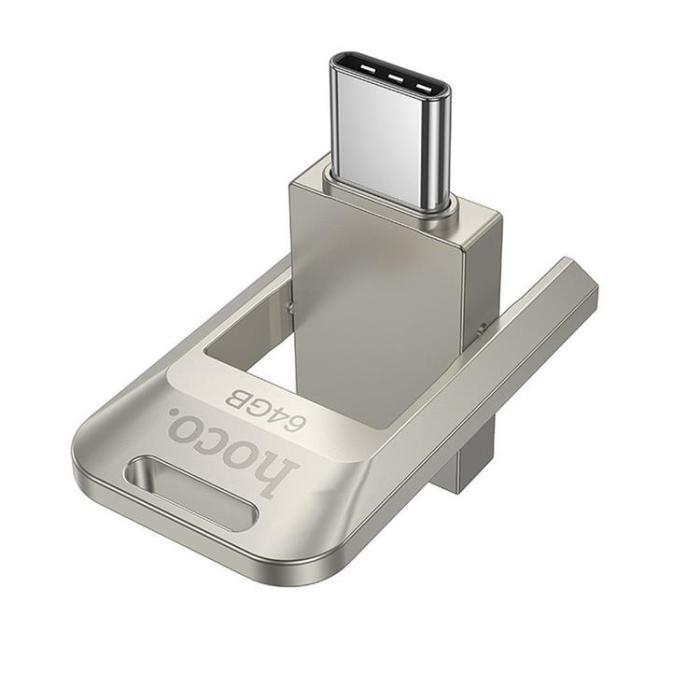 Hoco - Hoco Pendrive 64GB USB-A, USB-C UD17 USB 3.0 - Pärl Nickel