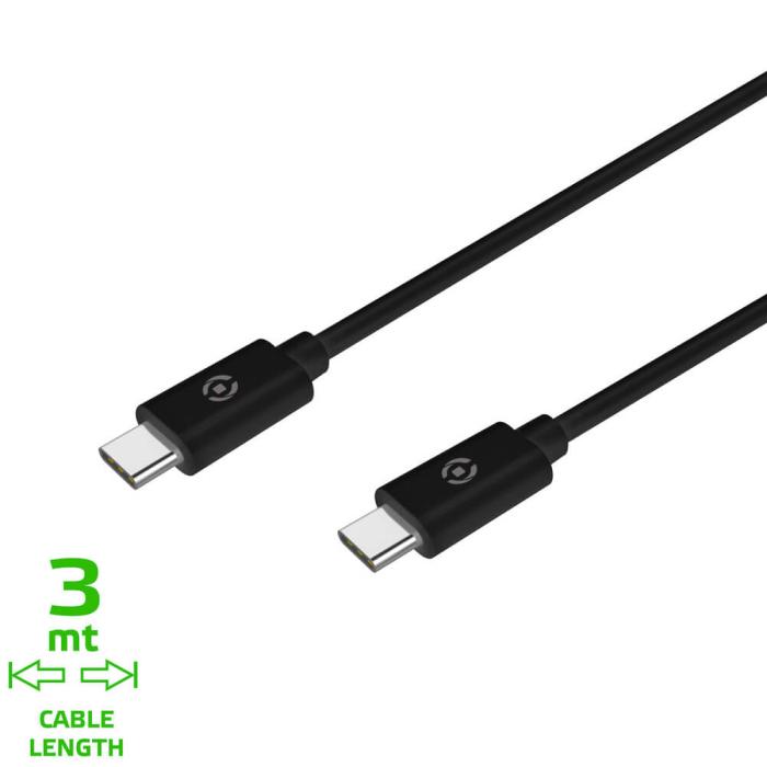 Celly - Celly USB-C till USB-C Kabel 60W 3m