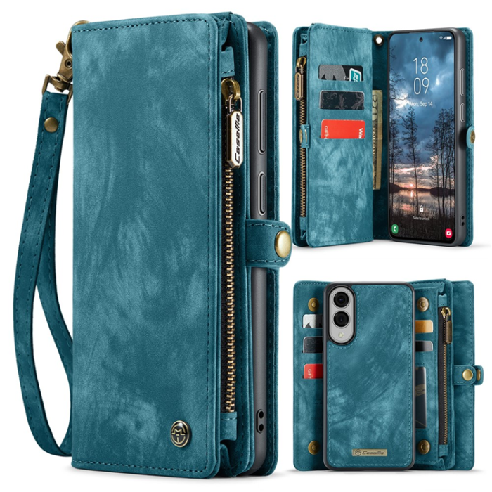 Caseme - CASEME Galaxy S25 Edge Plånboksfodral Med Rem - Blå