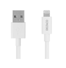 UTGATT1 - Deltaco MFI USB Till Lightning Kabel 0.5 m - Vit
