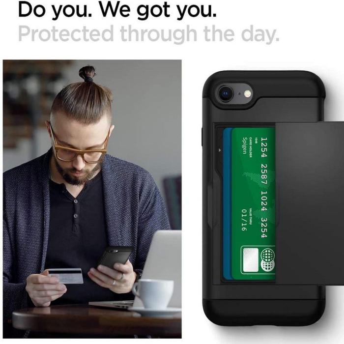 Spigen - Spigen Slim Armor CS Skal iPhone 7/8/SE (2020/2022) - Svart