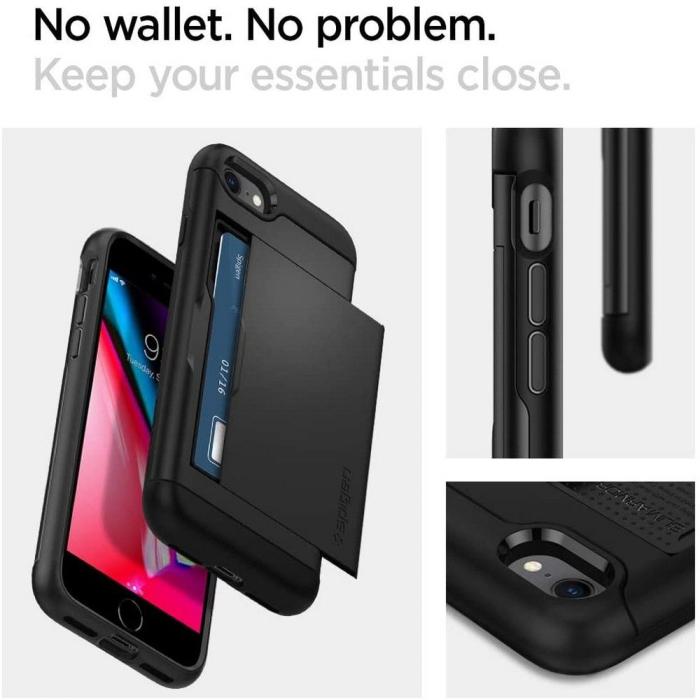 Spigen - Spigen Slim Armor CS Skal iPhone 7/8/SE (2020/2022) - Svart