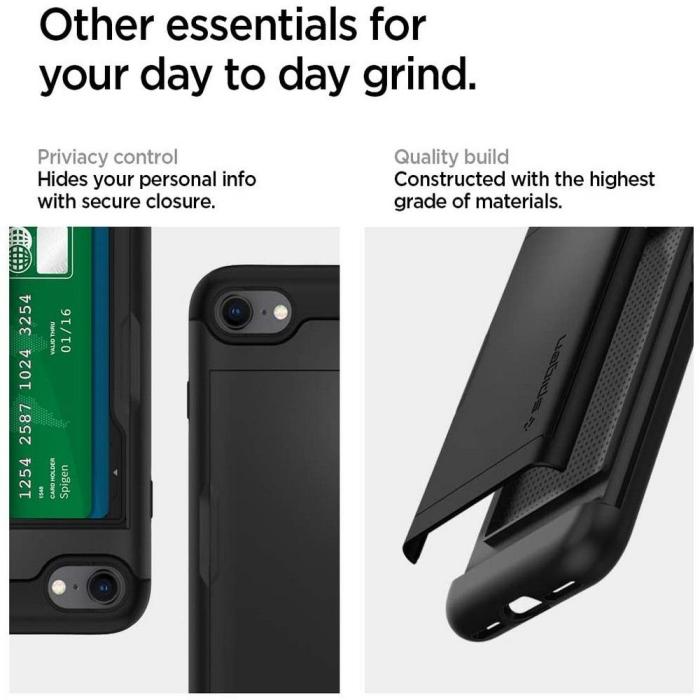 Spigen - Spigen Slim Armor CS Skal iPhone 7/8/SE (2020/2022) - Svart