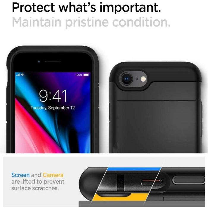 Spigen - Spigen Slim Armor CS Skal iPhone 7/8/SE (2020/2022) - Svart