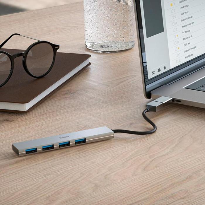 Hama - HAMA Hubb USB-A 3.2 4x-Portar 5 Gbit/s USB-C-Adapter