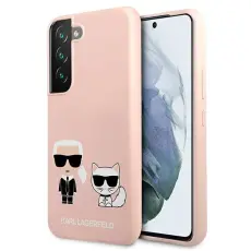 KARL LAGERFELD - Karl Lagerfeld Silicone Ikonik Karl & Choupette Skal Galaxy S22 Plus - Rosa