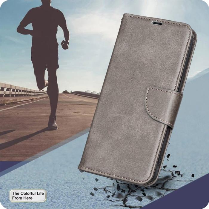 OEM - Samsung Galaxy A37 Plånboksfodral Konstläder Stötabsorberande - Grå