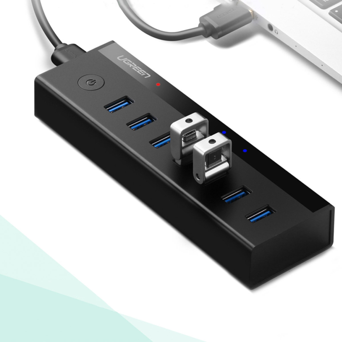 Ugreen - Ugreen 7in1 USB-A Mutifunctional Hub - Svart