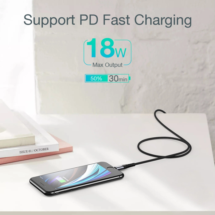 Choetech - Choetech USB-C till Lightning kabel MFi 3m - Svart