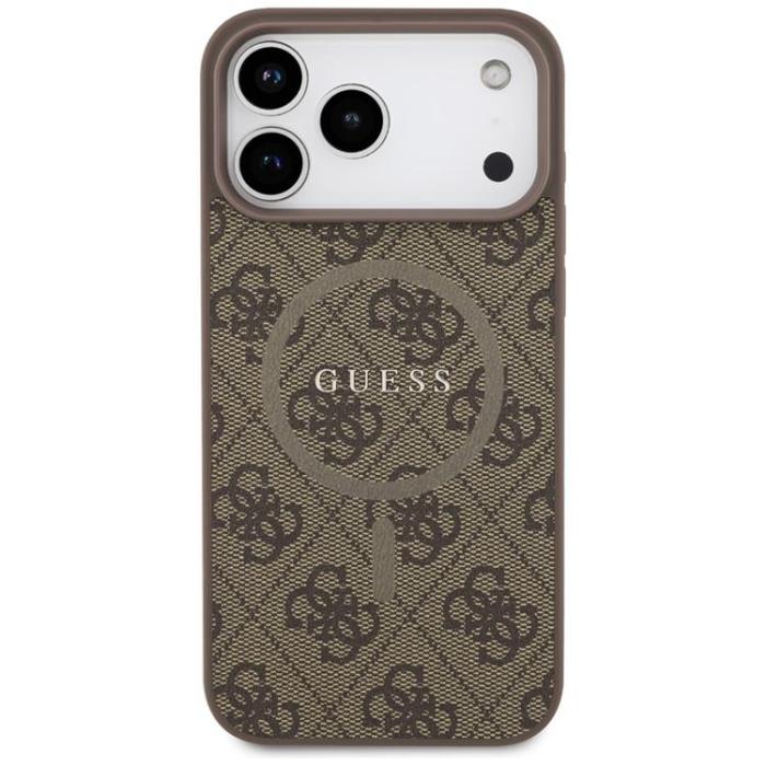 Guess - Guess iPhone 17 Pro Max Mobilskal MagSafe 4G Ring Classic Logo - Brun