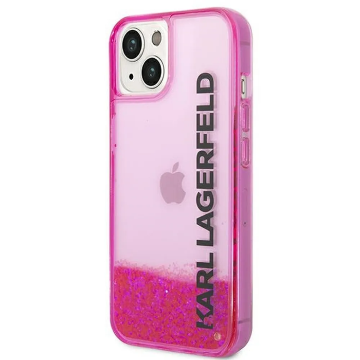 KARL LAGERFELD - Karl Lagerfeld iPhone 14 Plus Skal Liquid Glitter Logo - Rosa