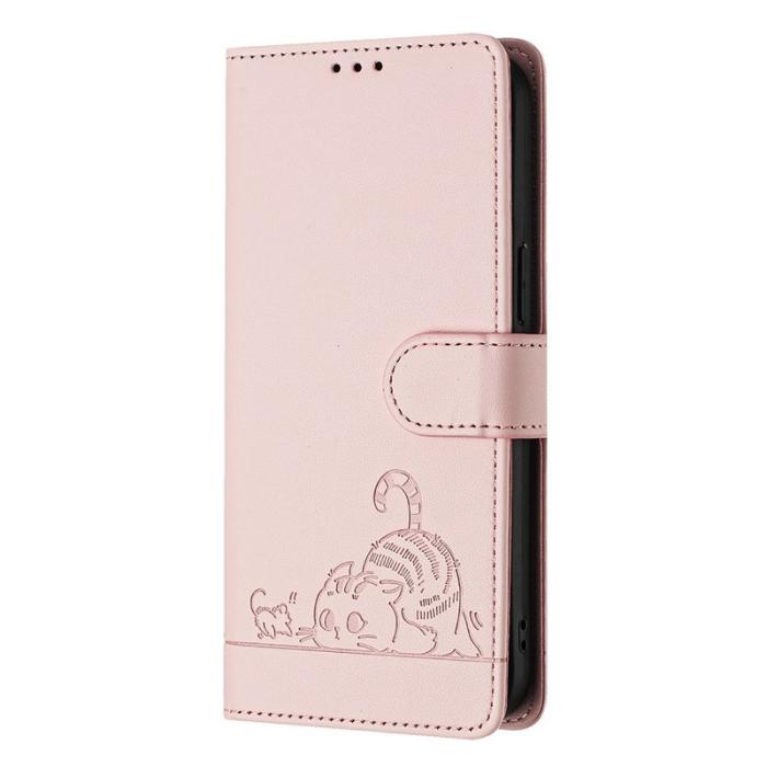 OEM - Samsung Galaxy A55 5G Plånboksfodral Konstläder RFID Skydd - Rosa
