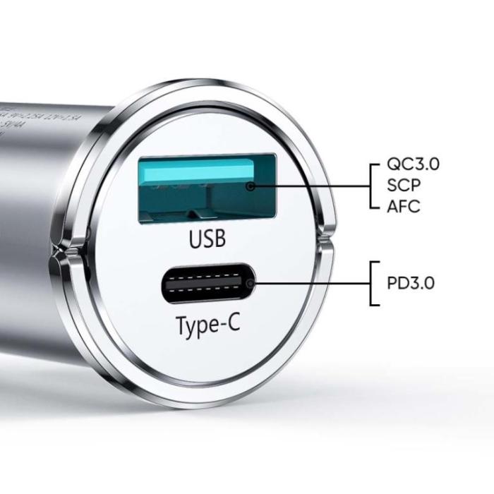 SiGN - SiGN Mini Billaddare USB & USB-C, PD & Q.C3.0, 5A, 20W - Svart