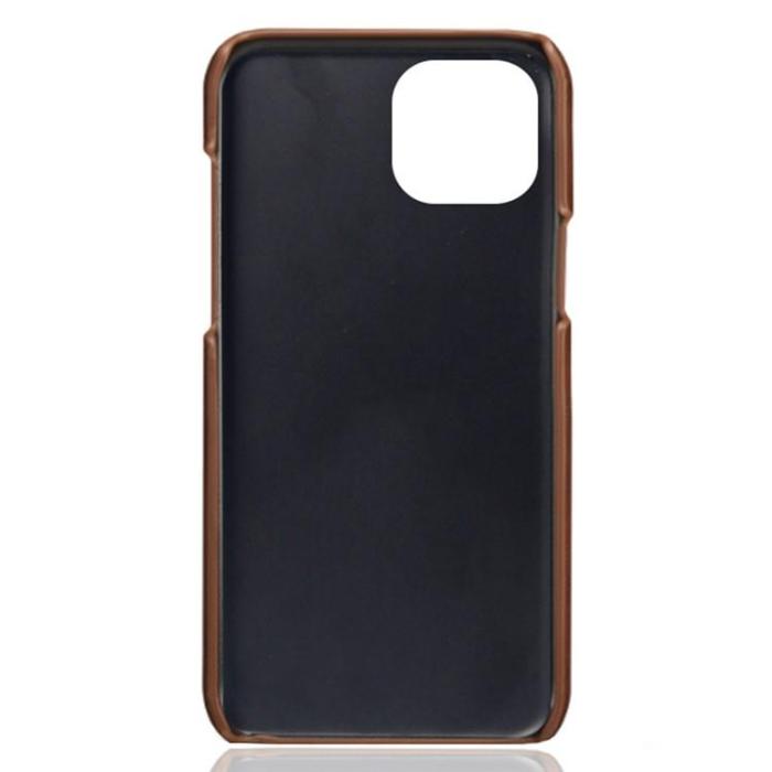 OEM - iPhone 15 Plus Mobilskal Korthållare PU-Läder - Brun
