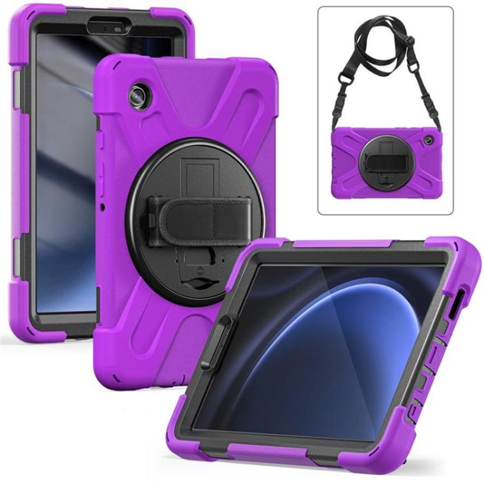 A-One Brand - Galaxy Tab A9 Skal Kickstand Handrem Med Axelrem - Lila