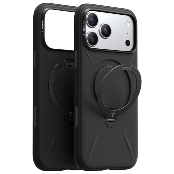 Torras - TORRAS iPhone 17 Pro Mobilskal MagSafe Ostand Q Pro - Svart