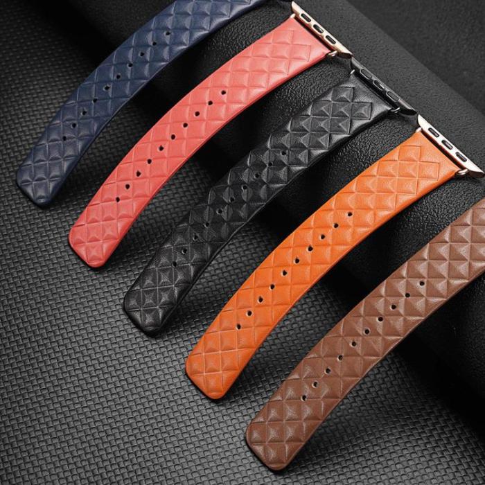 Dux Ducis - Dux Ducis Apple Watch 2/3/4/5/6/7/8/SE (41/40/38 mm) Armband Äkta Läder - Blå