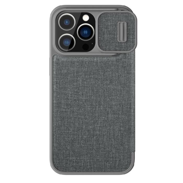 UTGATT1 - Nillkin iPhone 13 Pro Max Plånboksfodral Kameraskydd Holster Flip - Grå