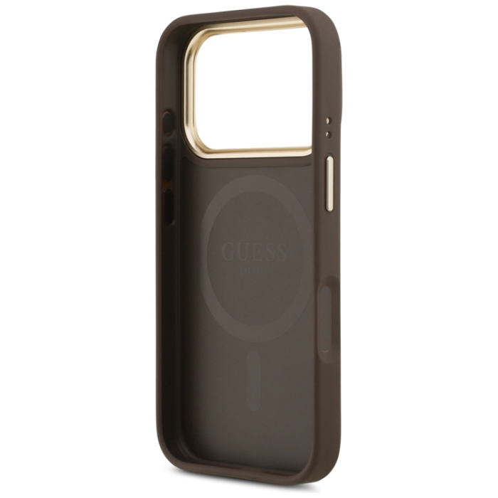 Guess - Guess iPhone 17 Pro Max Mobilskal Magsafe Peony Hot Stamp - Brun