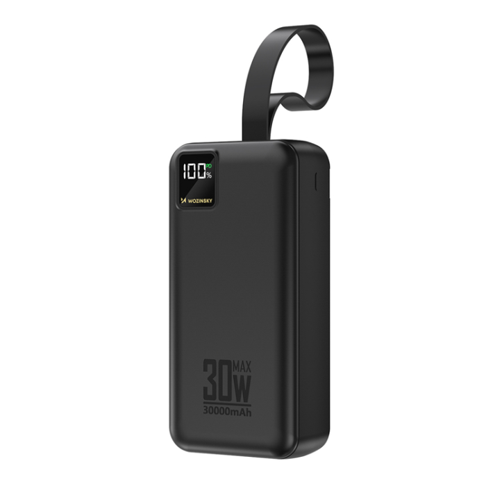 Wozinsky - Wozinsky Powerbank 30000mAh 30W med ficklampa - Svart