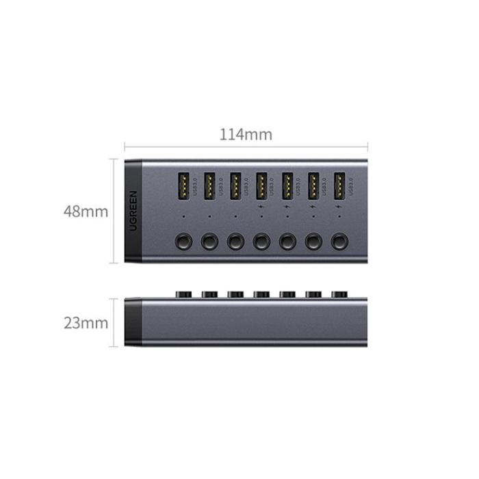 Ugreen - Ugreen Multifunctional HUB 7in1 USB Typ-C PD DC 12V - Grå