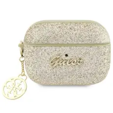 Guess - Guess Airpods Pro 2 Skal Glitter Flake Charm - Guld