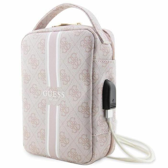 Guess - Guess Organizerväska Printed Stripes - Rosa