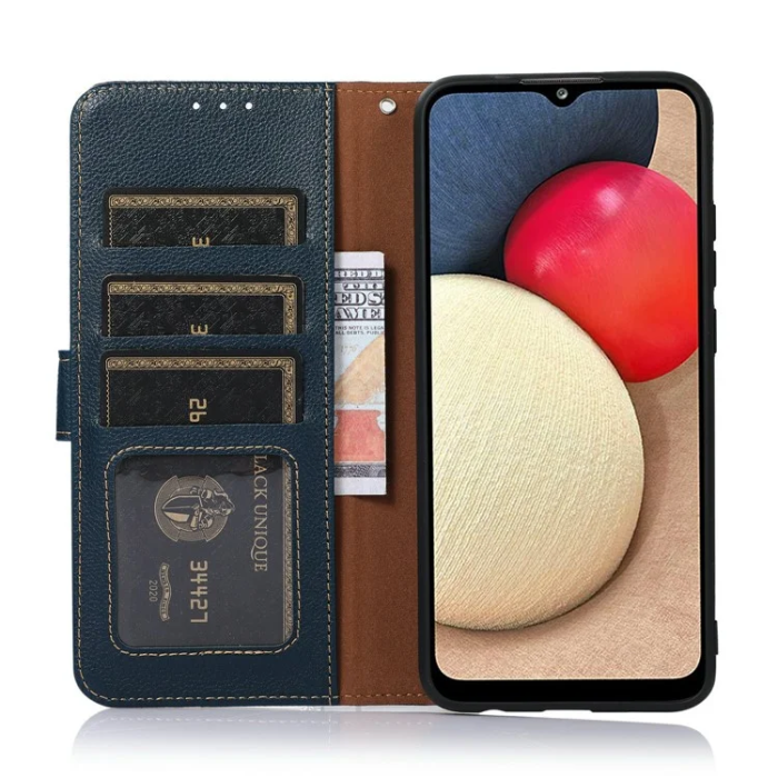 KHAZNEH - KHAZNEH iPhone 17 Pro Max Plånboksfodral RFID Blocking - Blå