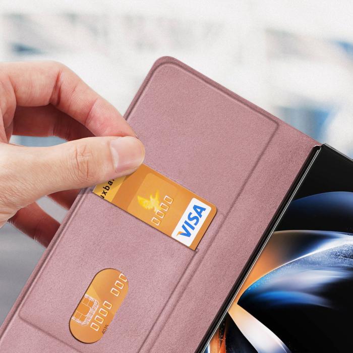 Dux Ducis - Dux Ducis Galaxy Z Fold 5 Plånboksfodral Bril Läder Flip - Rosa