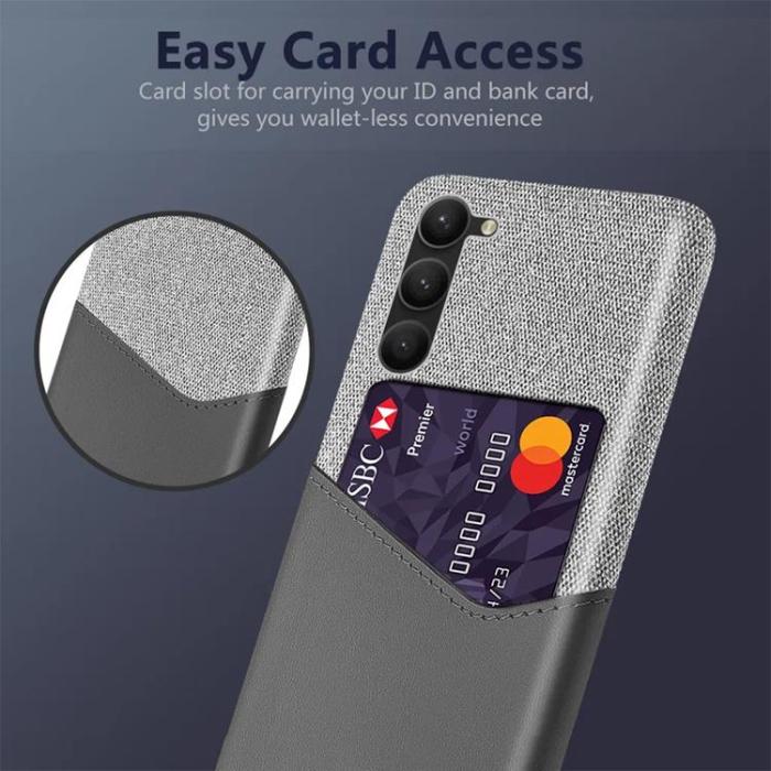 UTGATT - Galaxy S24 Plus Mobilskal Korthållare Texturerat - Grå