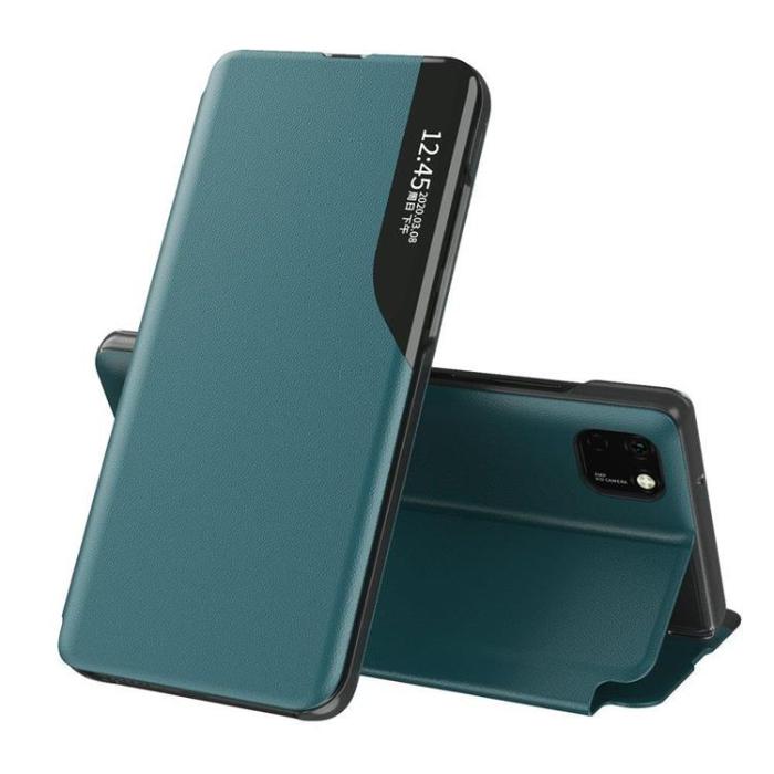 UTGATT1 - Eco Leather View Fodral Huawei Y6p / Honor 9A - Grön