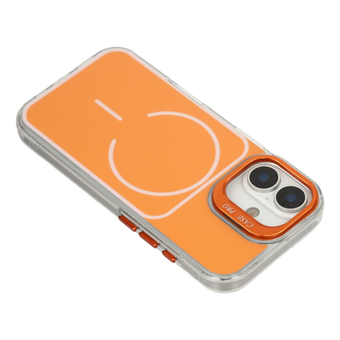 A-One Brand - iPhone 17 Mobilskal MagSafe med Matchande Handrem Lens Kickstand - Orange