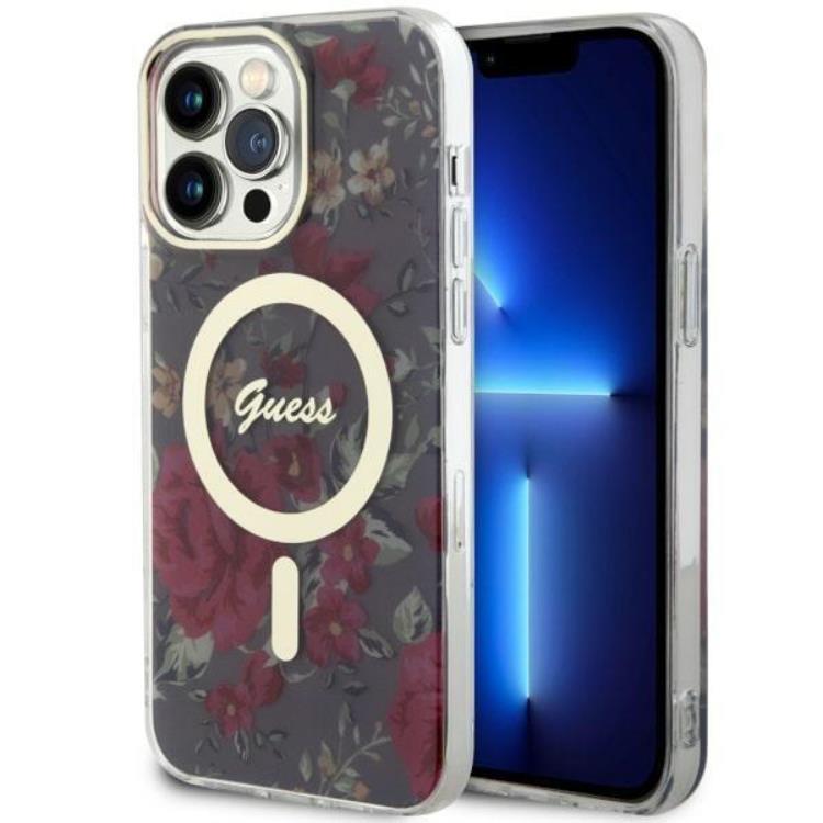 Guess iPhone 14 Pro Mobilskal MagSafe Flower - Grön | 2353 | AlltMobil