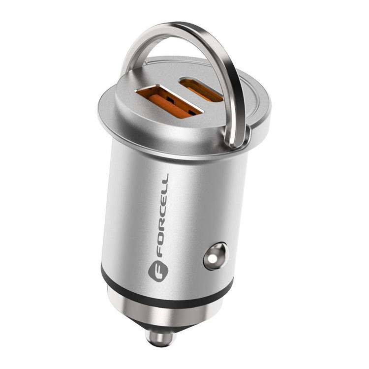 Forcell Billaddare USB-A/USB-C F-Energy 65W - Silver | 505295 | AlltMobil