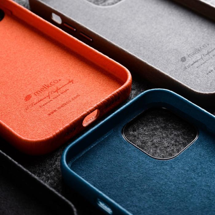 Melkco - MELKCO Mobilskal till iPhone 14 Plus Magnetiskt Äkta Läder + PC Grå