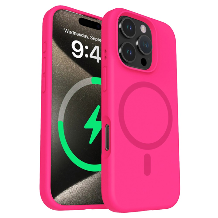 A-One Brand - iPhone 16 Pro Max Mobilskal Magsafe Liquid Silicone - Rosa