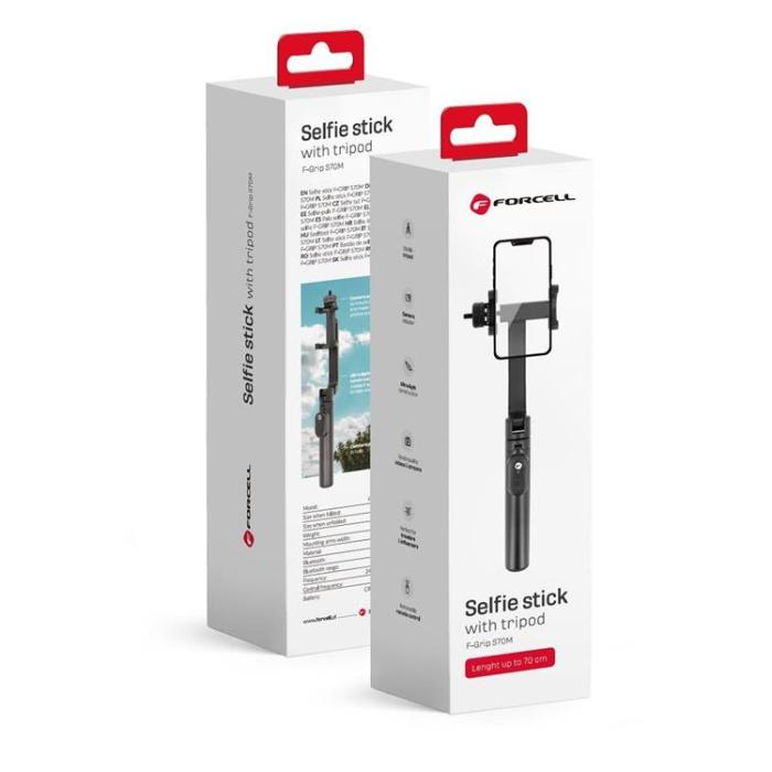 Forcell - Forcell Selfie Stick Tripod Bluetooth F-Grip - Svart