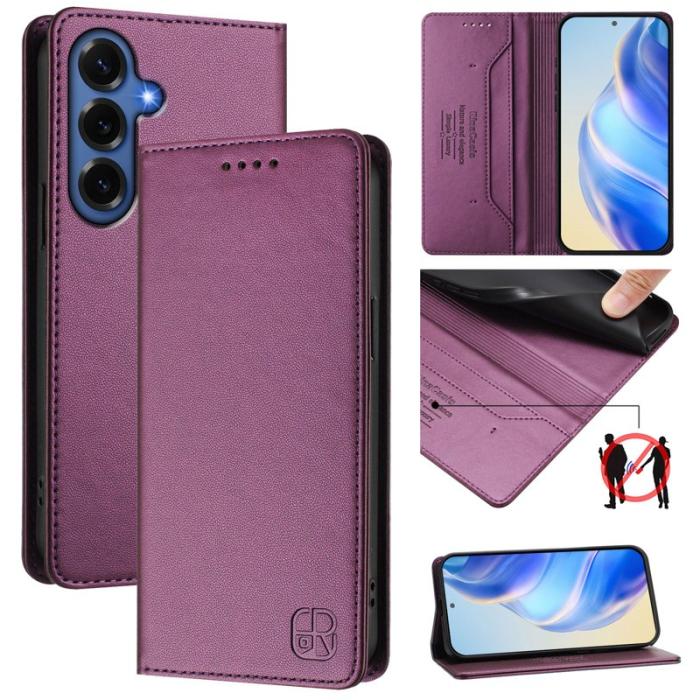 OEM - RINACASIS Samsung Galaxy S26+ Plånboksfodral Konstläder RFID Skydd - Lila
