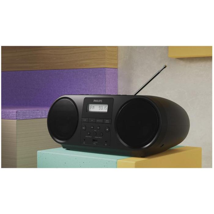 Philips - Philips Boombox CD/FM-radio/Bluetooth TAZ5000/10 - Svart