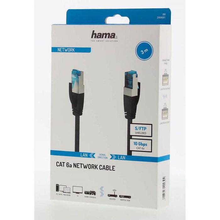 Hama - HAMA Nätverkskabel CAT6a S / FTP 3.0m - Svart