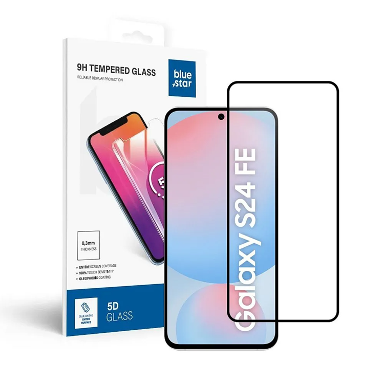 Blue Star Galaxy S24 FE Härdat Glas Skärmskydd Full Face - Svart | 5468 | AlltMobil