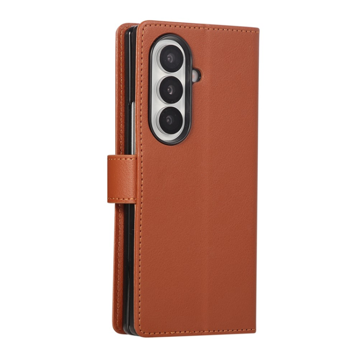A-One Brand - Galaxy Z Fold7 Plånboksfodral Med Handledsrem - Brun