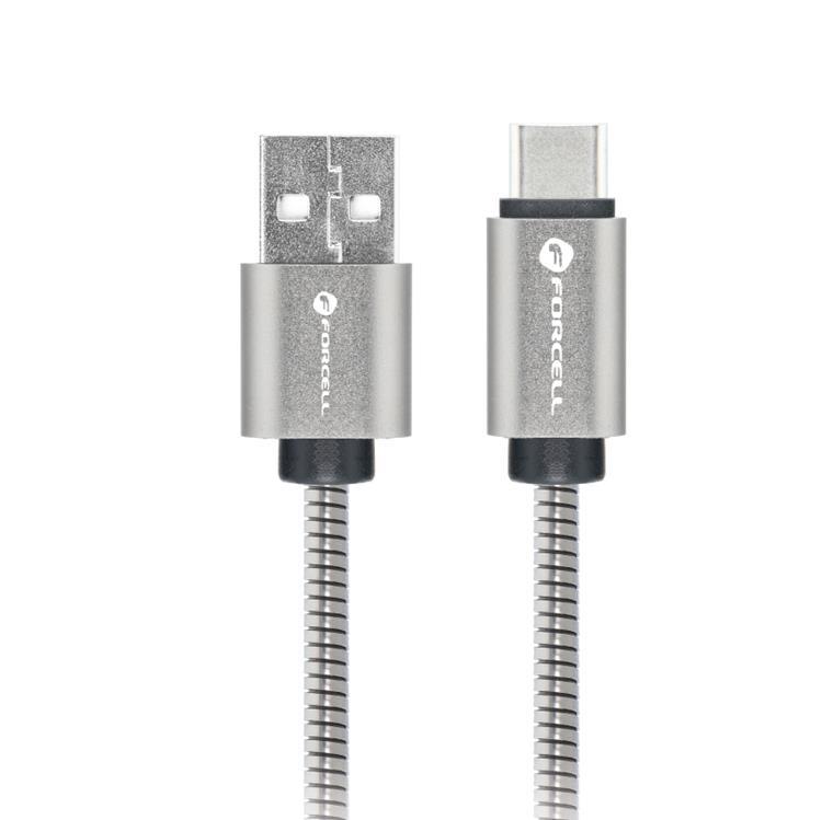 FORCELL USB-A - USB-C 66W Kabel 2m C234 QC4.0A 3A - Silver | 3541 | AlltMobil