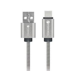 Forcell - FORCELL USB-A - USB-C 66W Kabel 2m C234 QC4.0A 3A - Silver