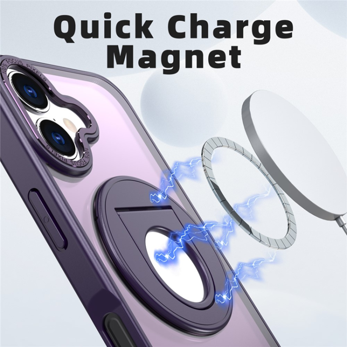 A-One Brand - iPhone 17 Mobilskal MagSafe Rotating Kickstand - Lila