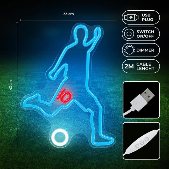 Forever Light - Forever Light Neon LED PLEXI FOTBOLLARE FPNE31 - Flerfärgad
