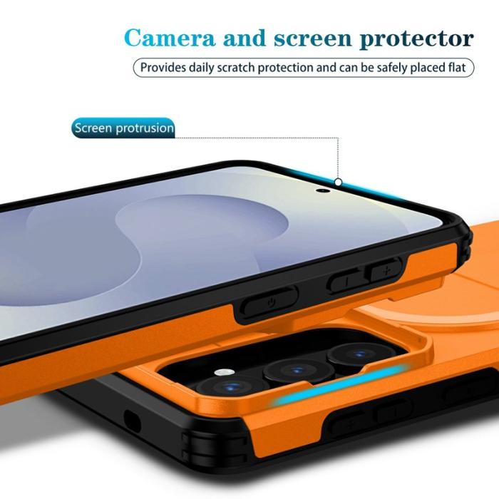 OEM - Mobilskal för Samsung Galaxy S26 Plus Magnetiskt Kickstand PC + TPU - Orange