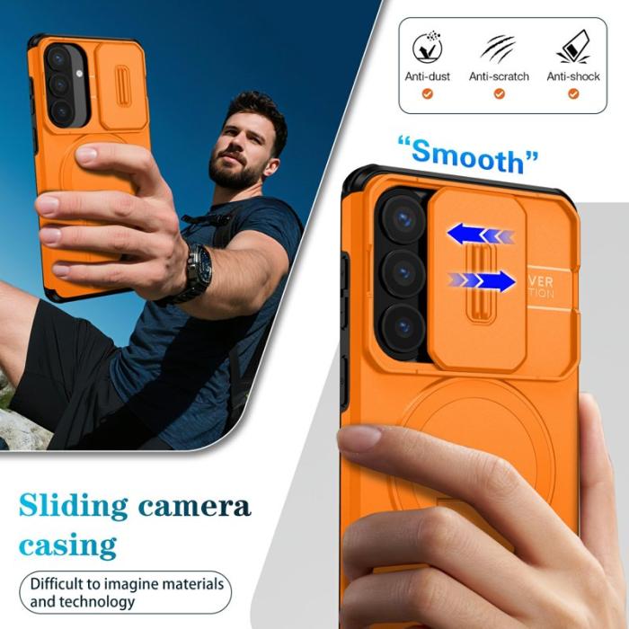 OEM - Mobilskal för Samsung Galaxy S26 Plus Magnetiskt Kickstand PC + TPU - Orange