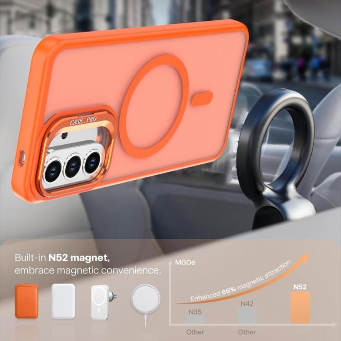OEM - Mobilskal för Samsung Galaxy S26 Plus Magnetiskt Kickstand PC + TPU - Orange